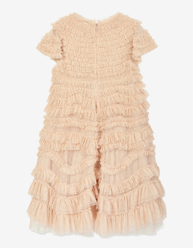 Girls Wild Rose Ruffle Dress in Gold