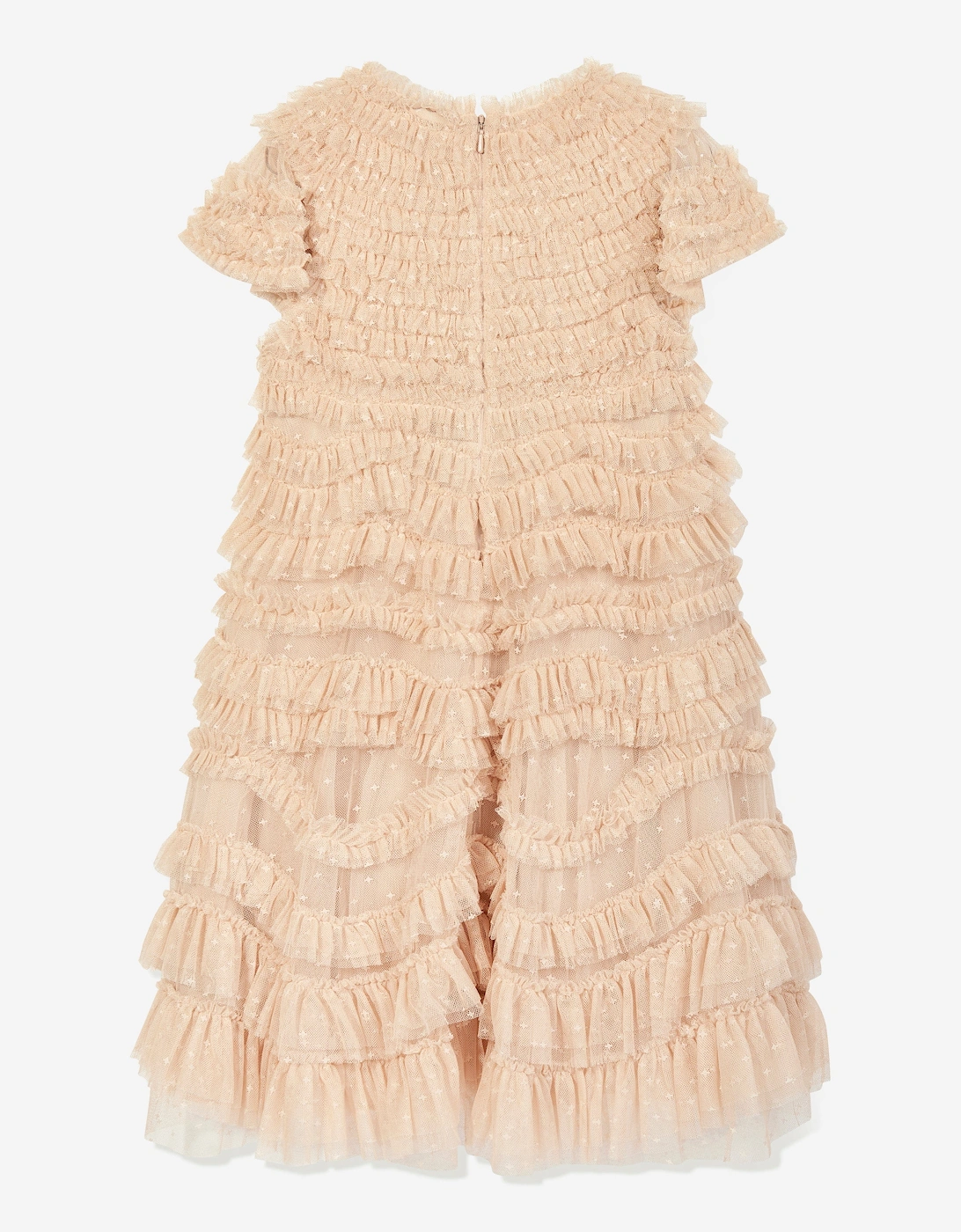 Girls Wild Rose Ruffle Dress in Gold