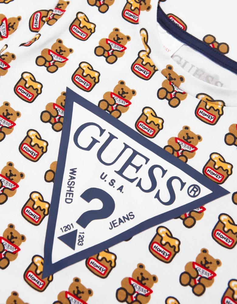 Kids Teddy Bear T-Shirt in White