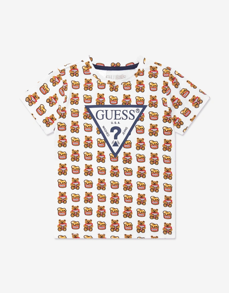 Kids Teddy Bear T-Shirt in White