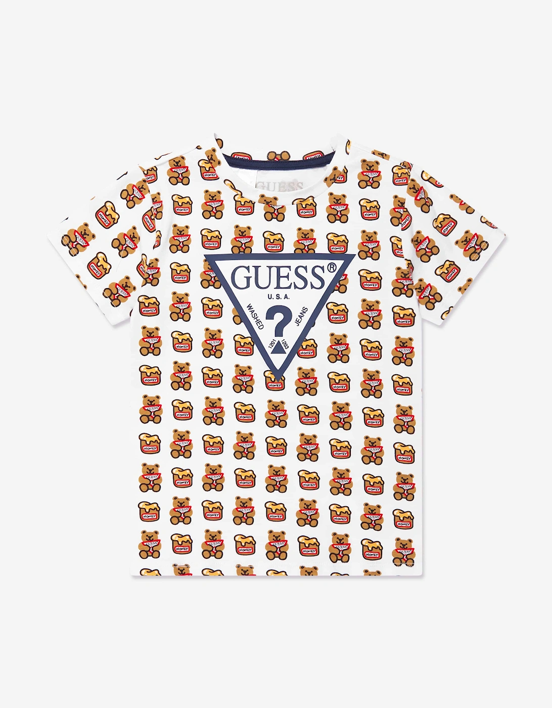 Guess Kids Teddy Bear T-Shirt in White - Size: 2 years