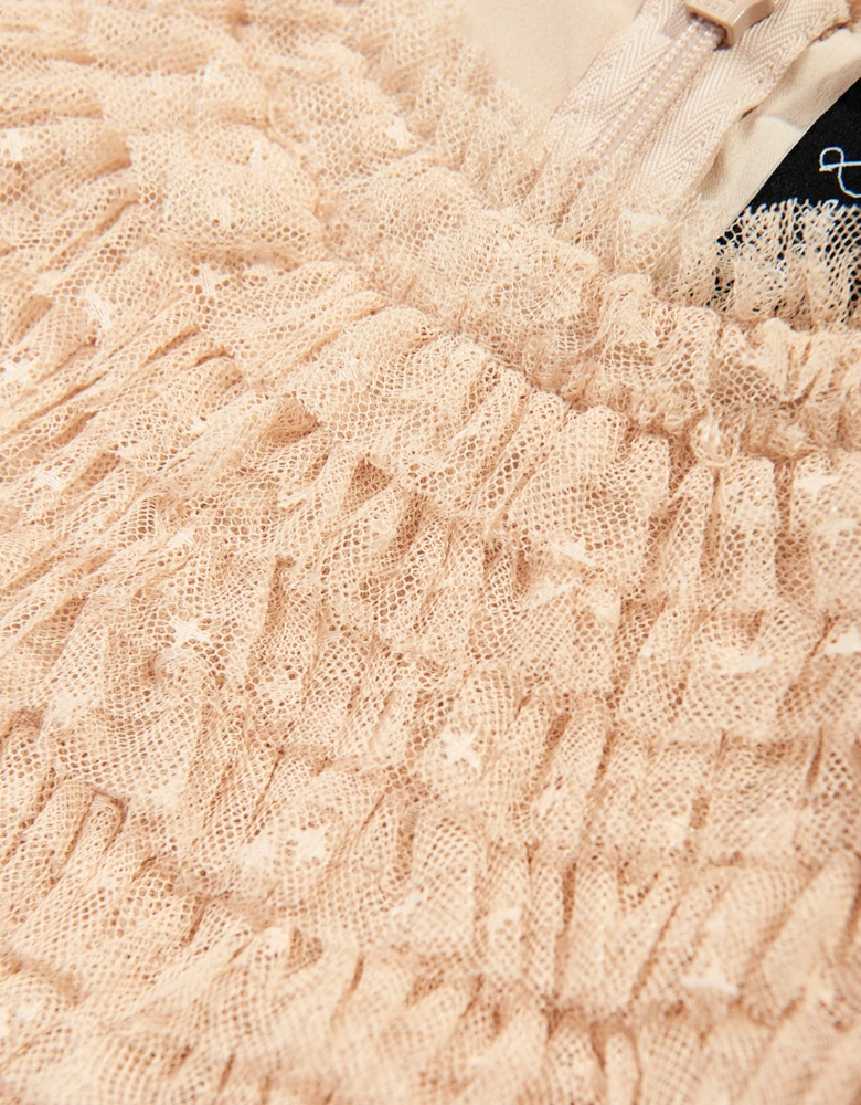 Girls Wild Rose Ruffle Dress in Gold