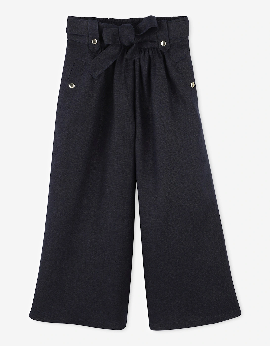 Girls Linen Trousers in Navy, 5 of 4