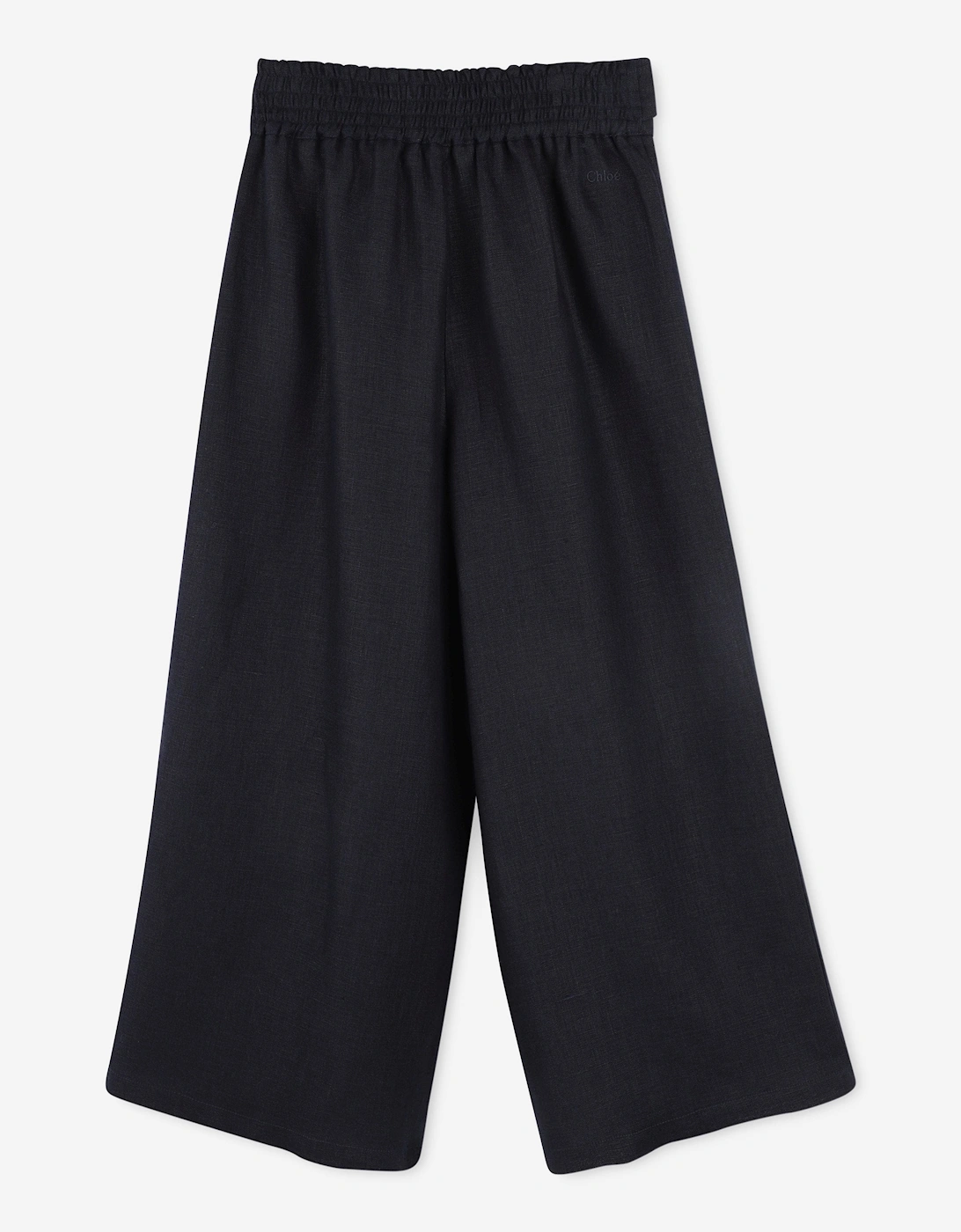 Girls Linen Trousers in Navy