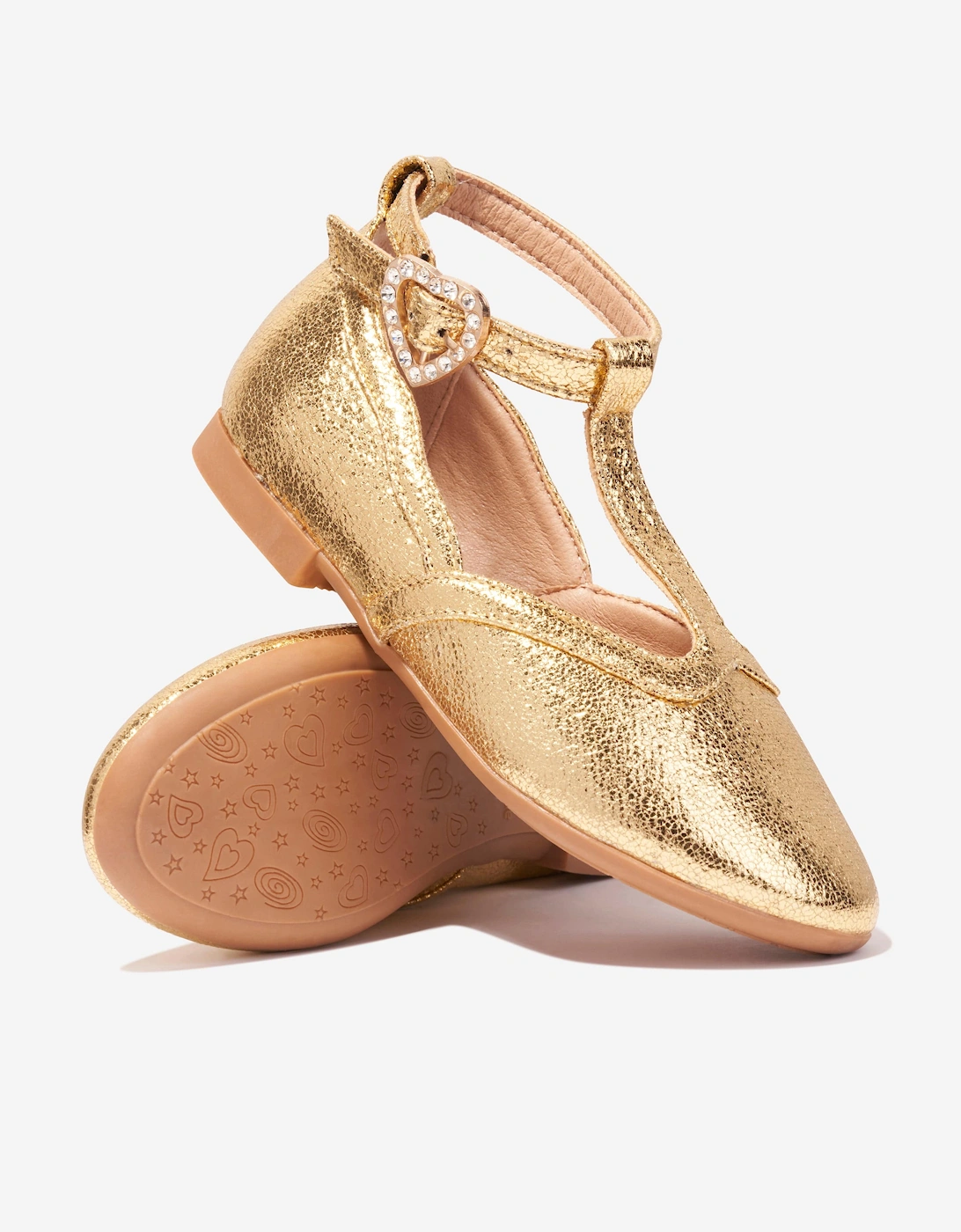 Angels Face Girls Ashley T-Bar Shoes in Gold