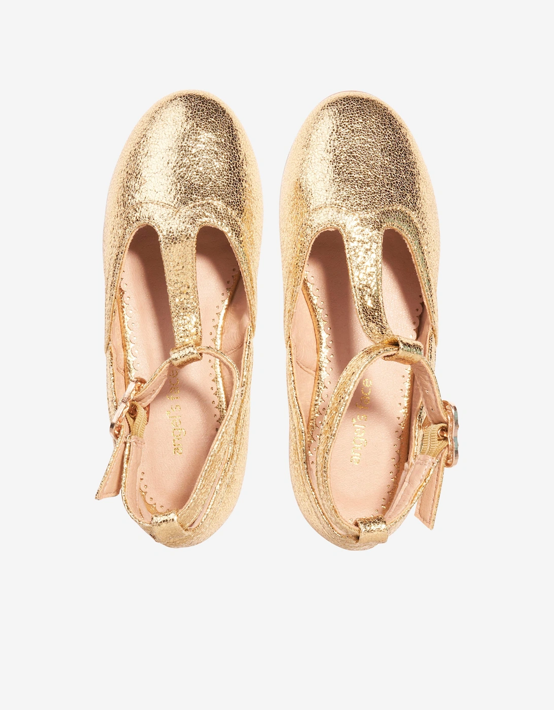 Angels Face Girls Ashley T-Bar Shoes in Gold