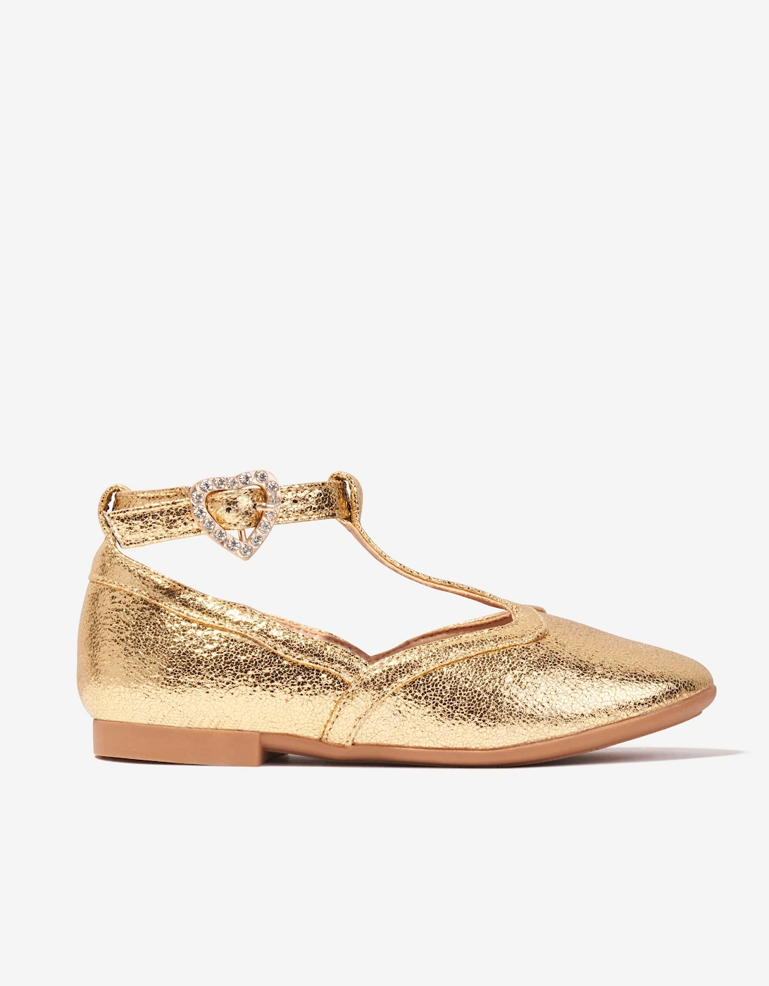 Angels Face Girls Ashley T-Bar Shoes in Gold, 5 of 4