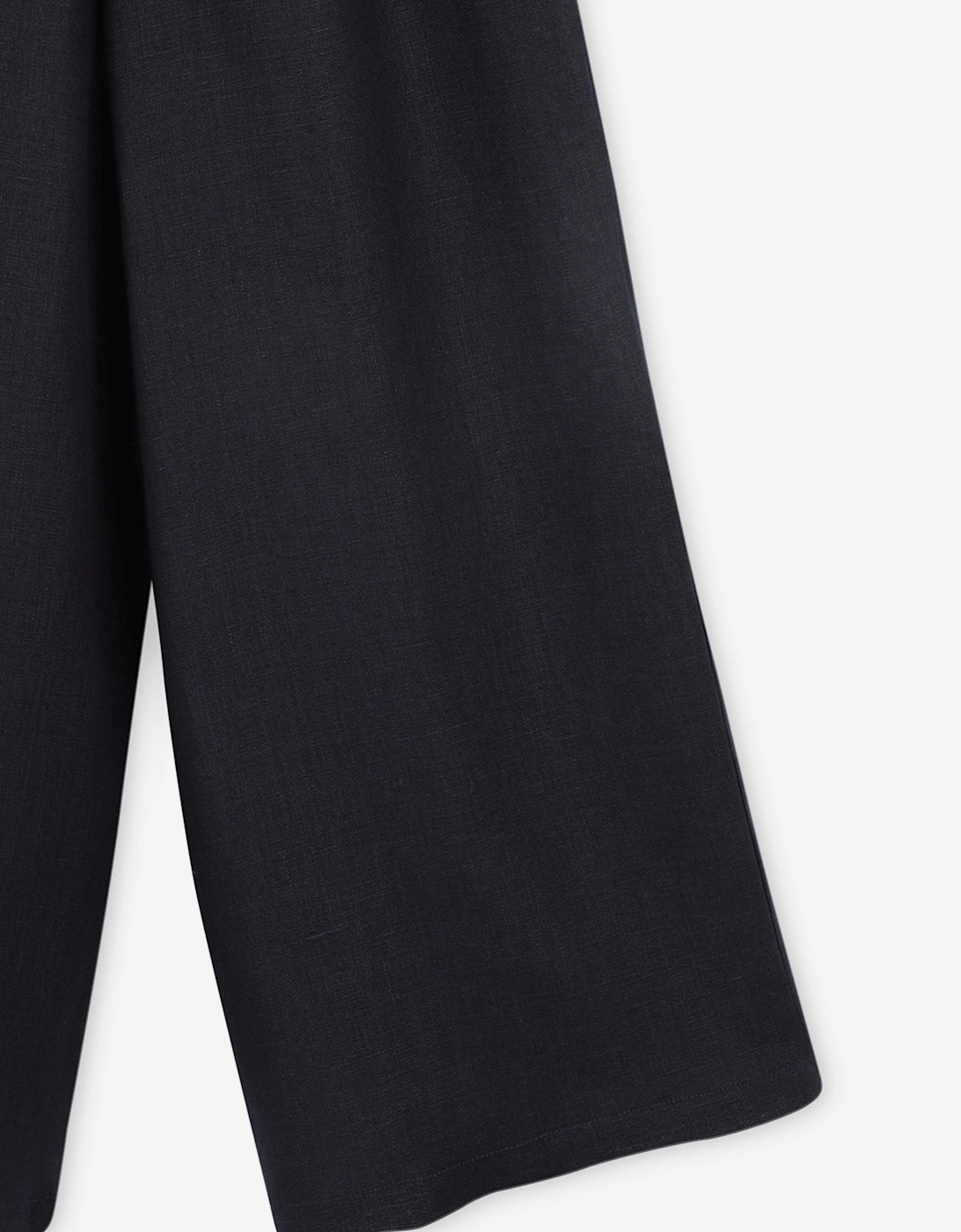 Girls Linen Trousers in Navy