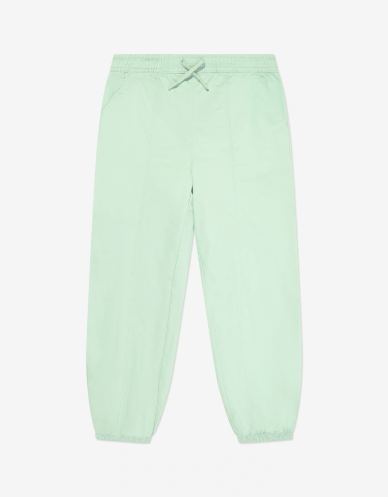 Girls Relaxed Woven Joggers in Green