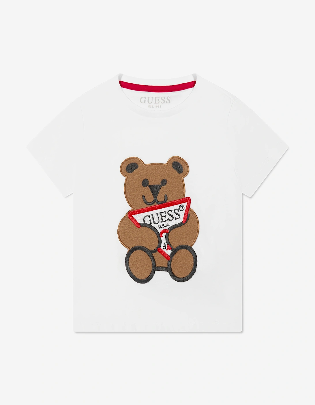 Kids Bear Logo T-Shirt in White, 5 of 4