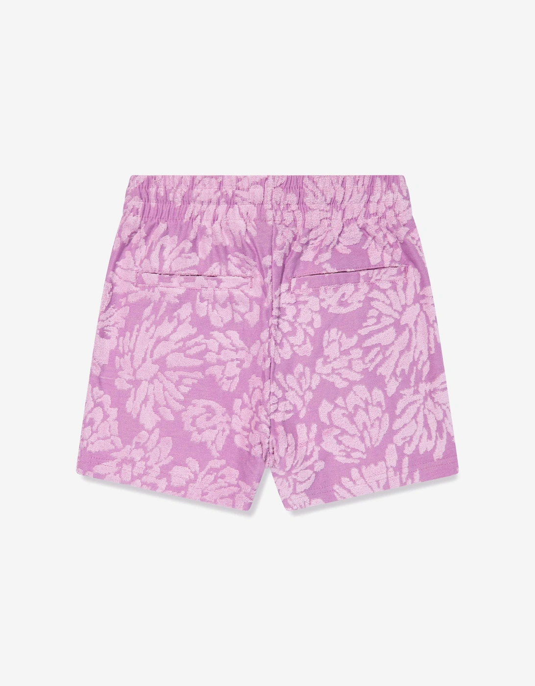 Girls Floral Jacquard Shorts in Purple
