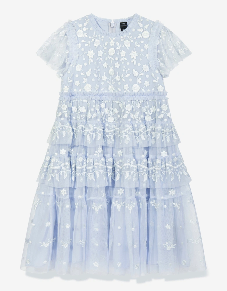 Girls Angelica Lace Dress in Blue