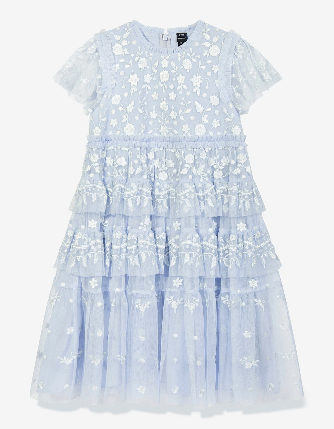 Girls Angelica Lace Dress in Blue, 6 of 5