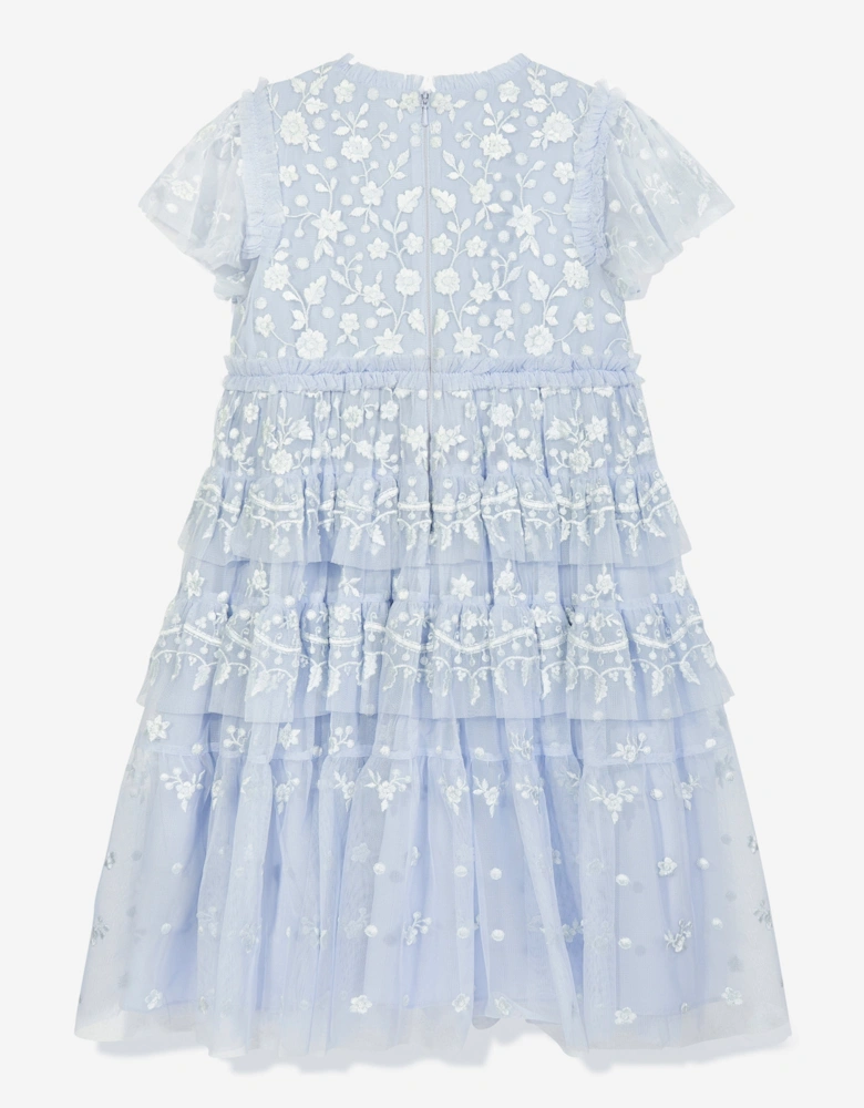 Girls Angelica Lace Dress in Blue
