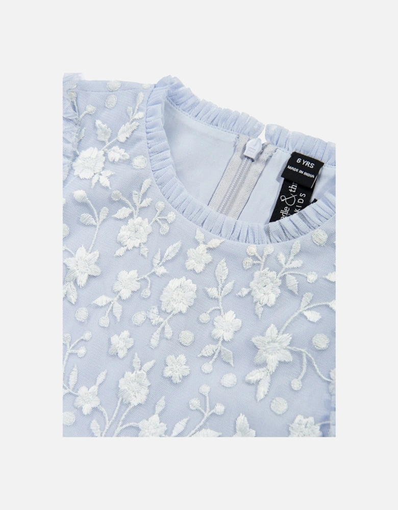 Girls Angelica Lace Dress in Blue