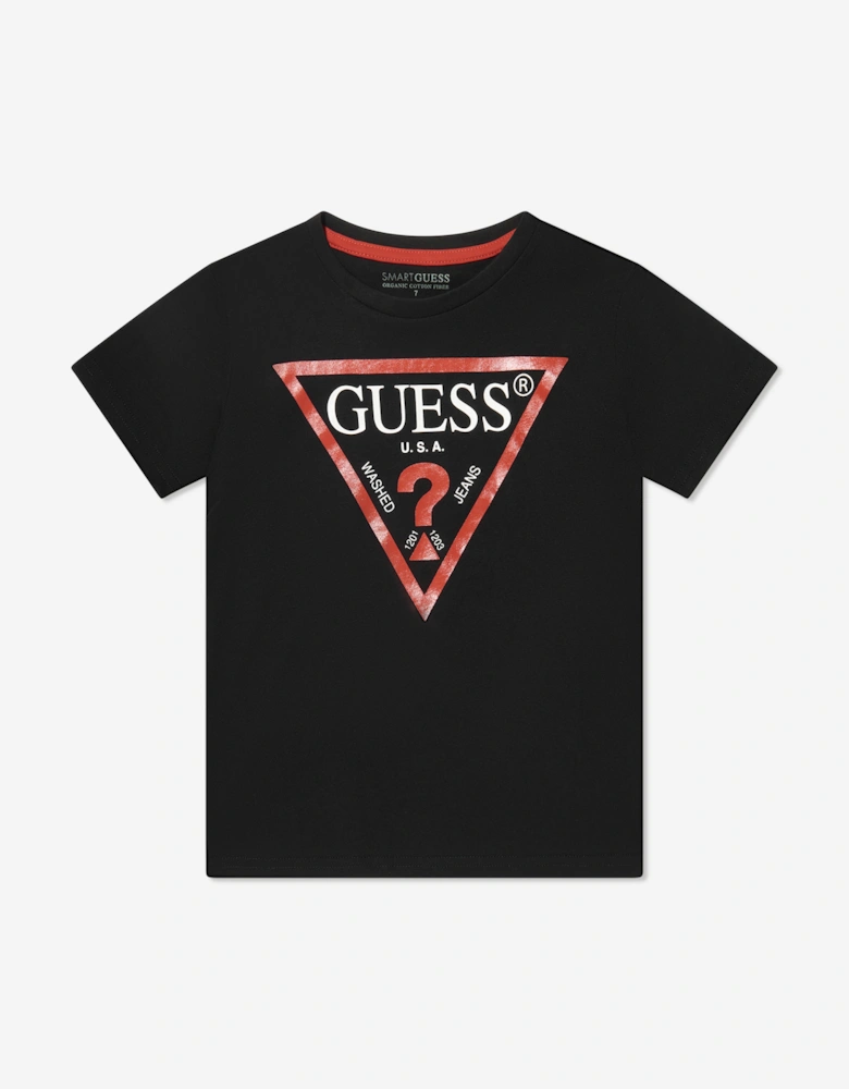 Boys Logo Print T-Shirt in Black