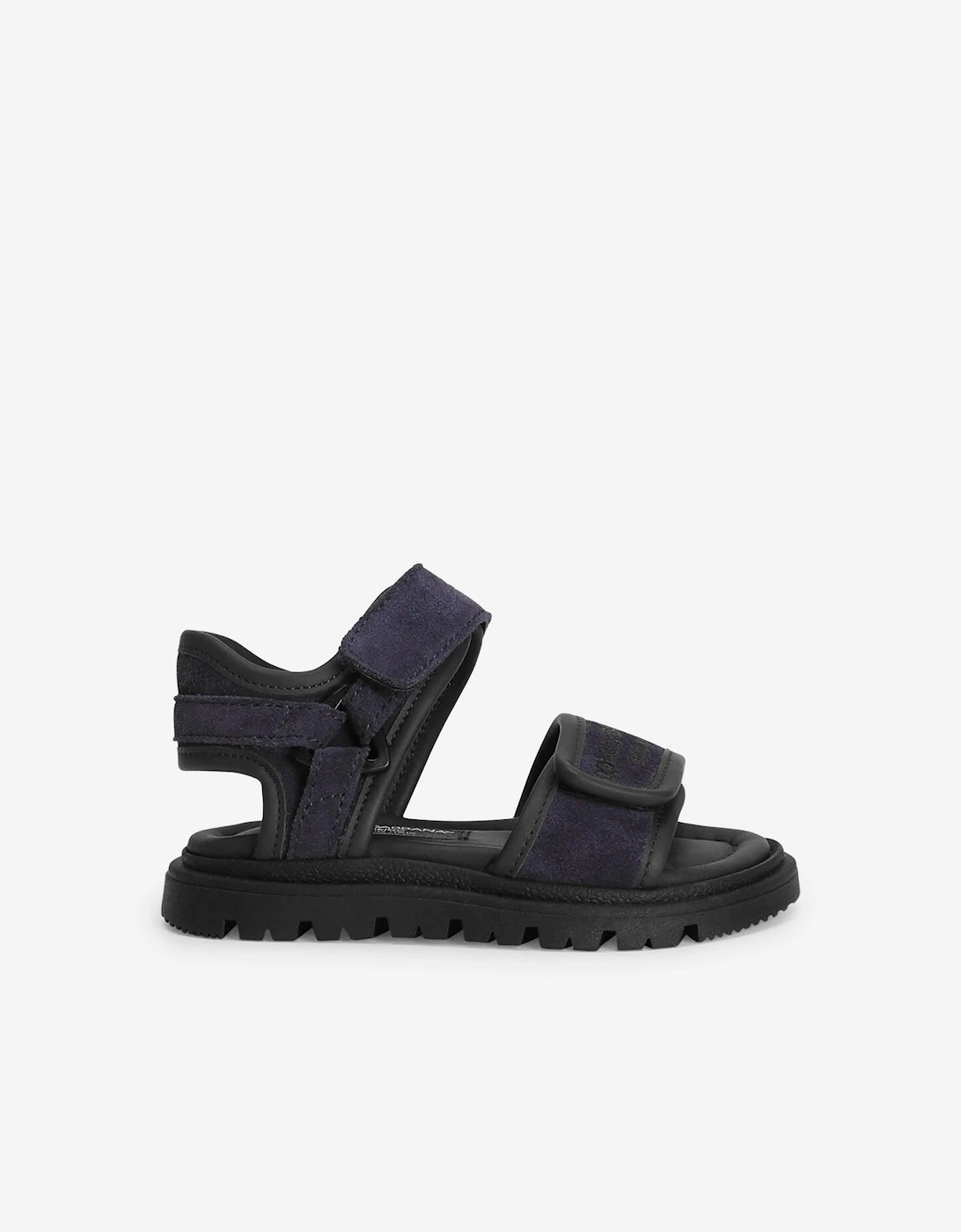 Boys Leather Velcro Strap Sandals in Navy, 5 of 4