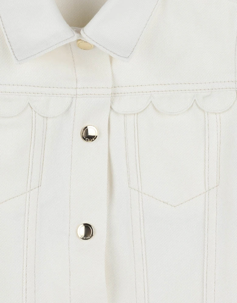Girls Scalloped Gilet in Ivory