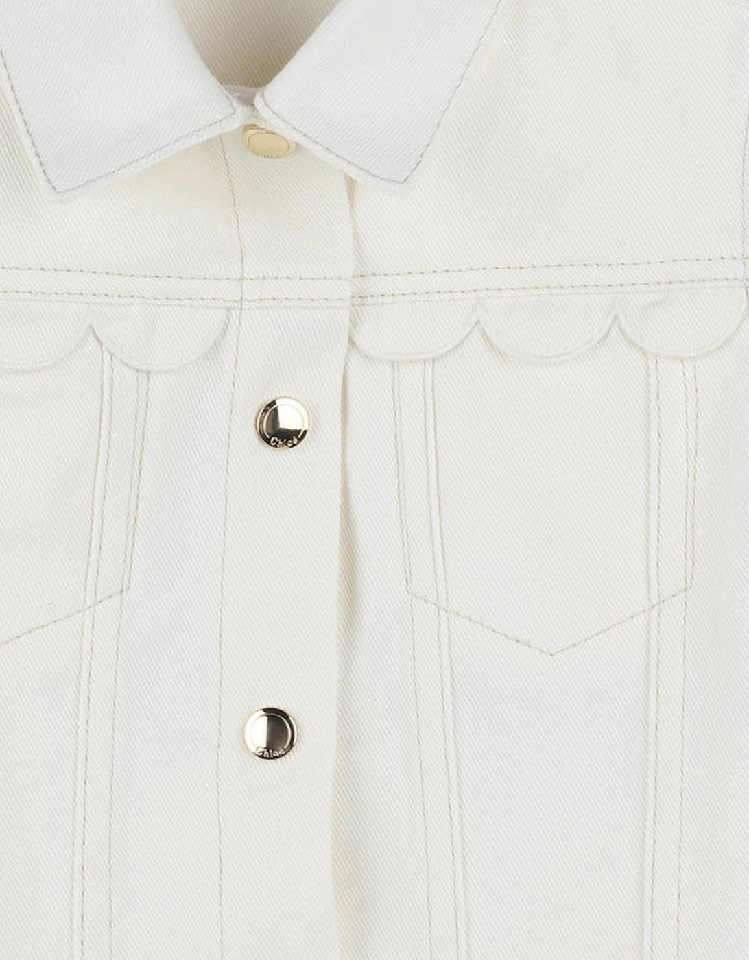 Girls Scalloped Gilet in Ivory
