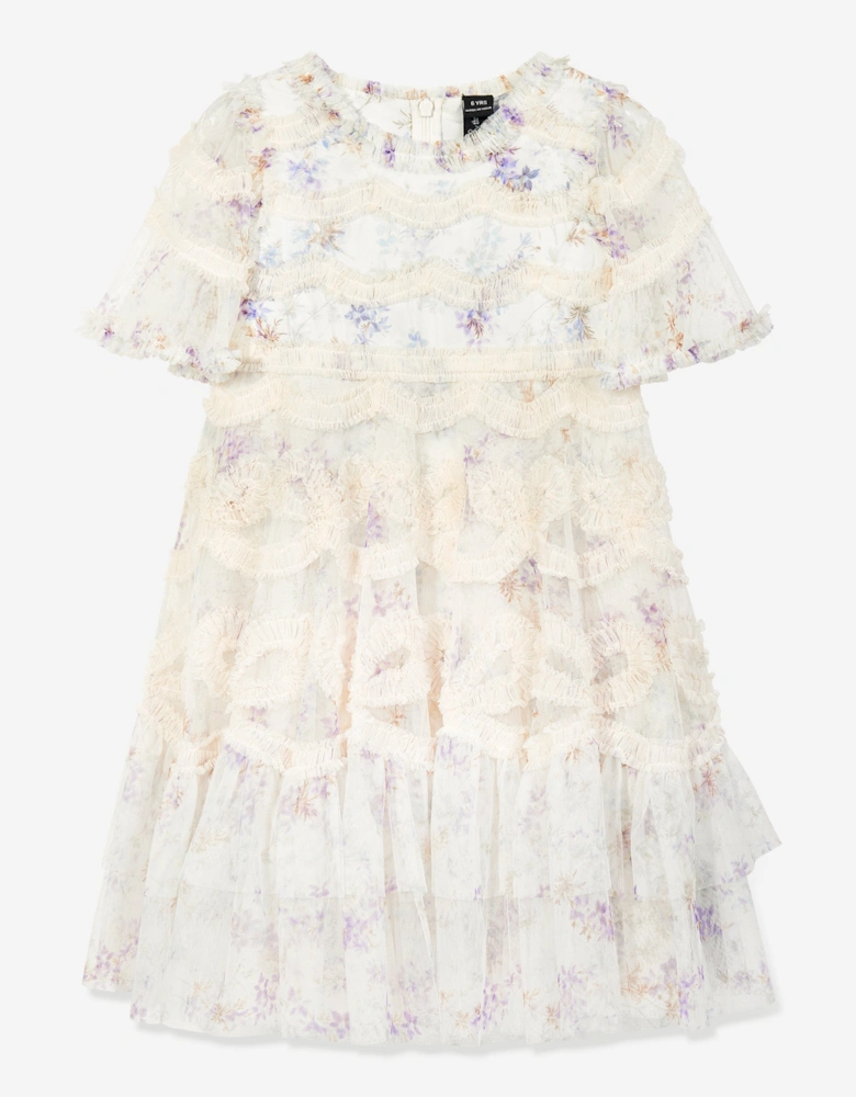 Girls Ophelia Ditsy Ingrid Dress in Ivory