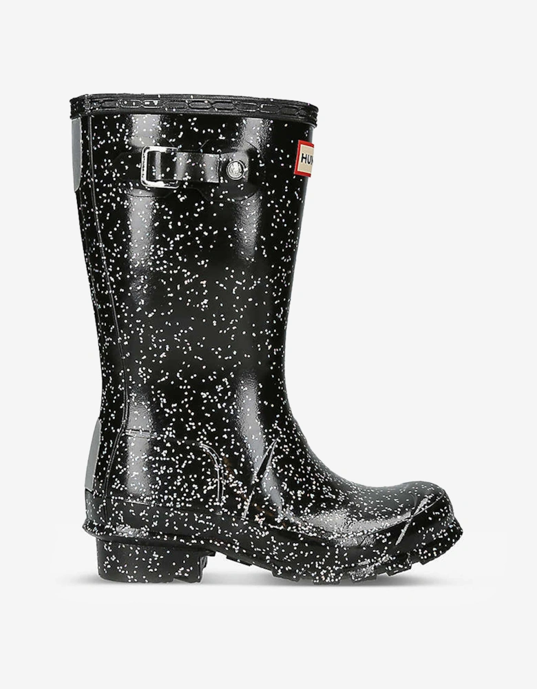 Girls Original Giant Glitter Wellingon Boots in Black