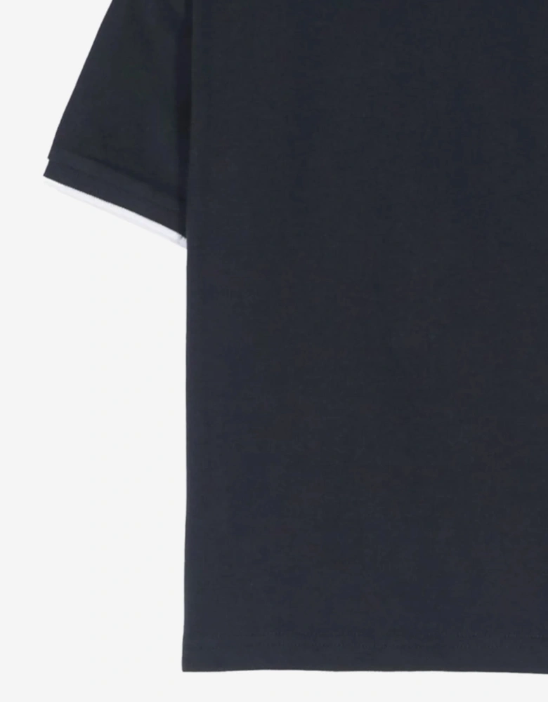 BOSS Boys Logo Print Polo Shirt in Navy