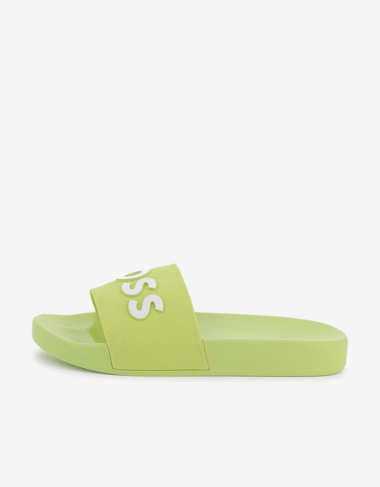 BOSS Boys Logo Sliders in Green