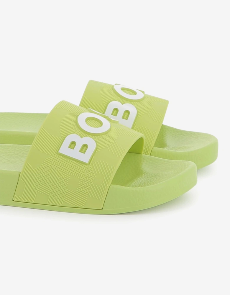 BOSS Boys Logo Sliders in Green