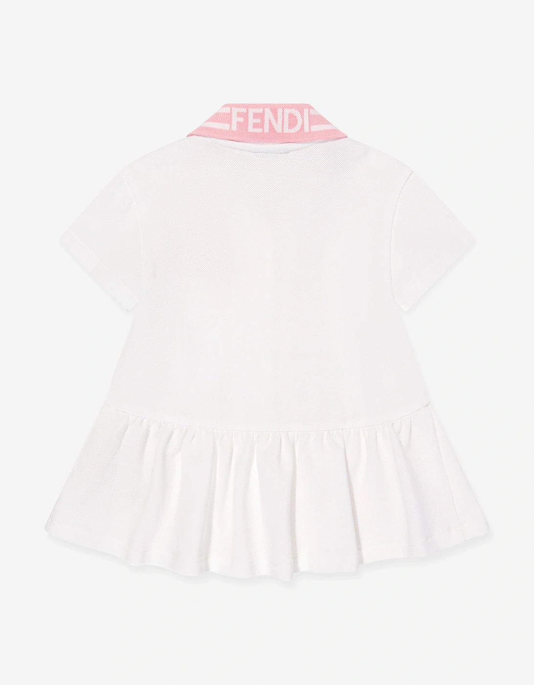 Baby Girls Piqué Polo Dress in White