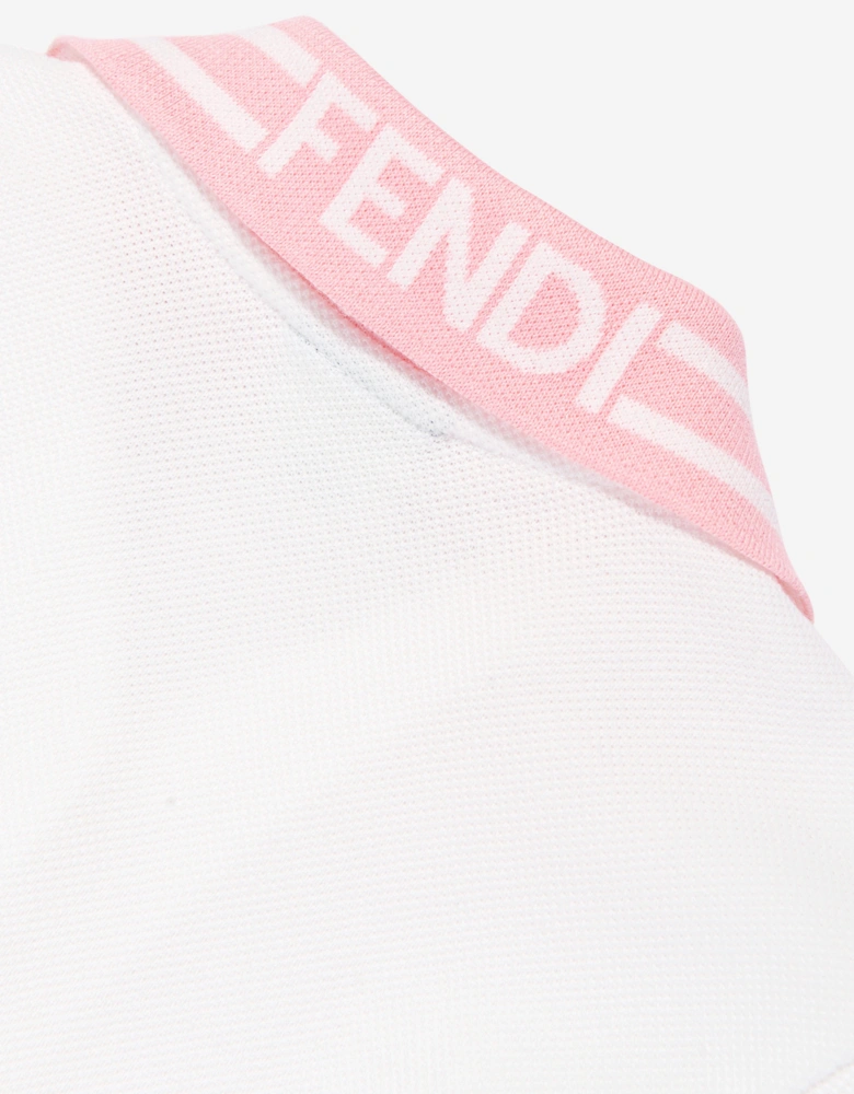 Baby Girls Piqué Polo Dress in White