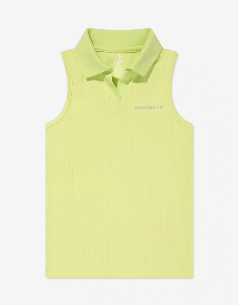 Girls Polo Rib Tank Top in Yellow
