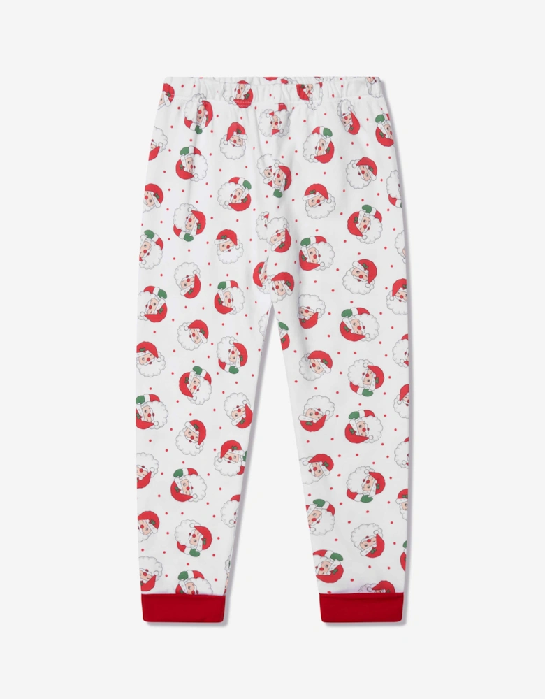 Kids Winking Santa Long Pyjamas in Red
