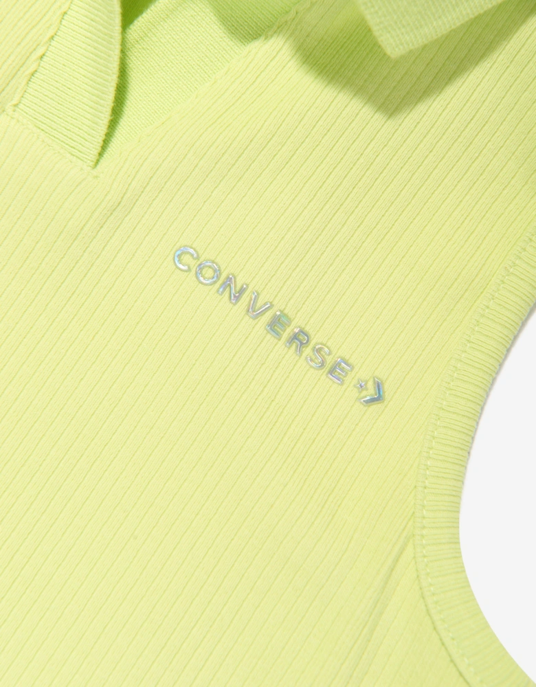 Girls Polo Rib Tank Top in Yellow