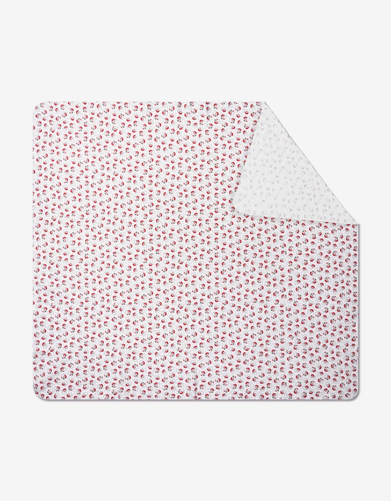 Baby Winking Santa Printed Swaddle Blanket in Red