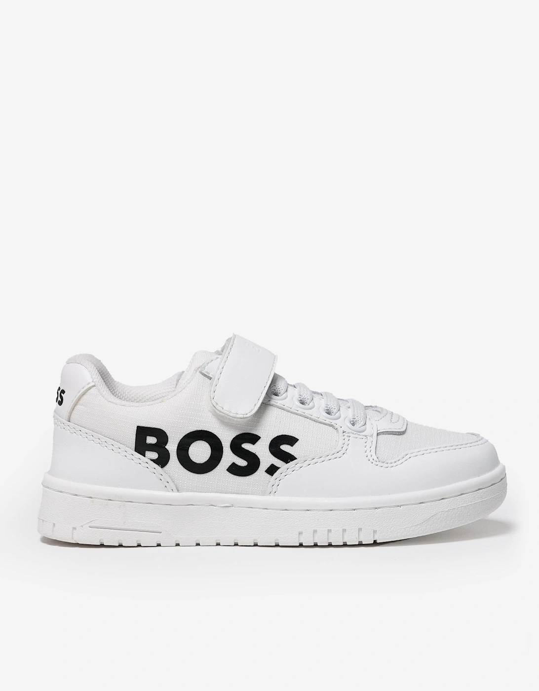 BOSS Boys Logo Trainers in White, 6 of 5