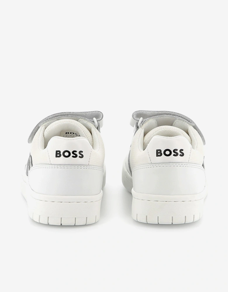 BOSS Boys Logo Trainers in White