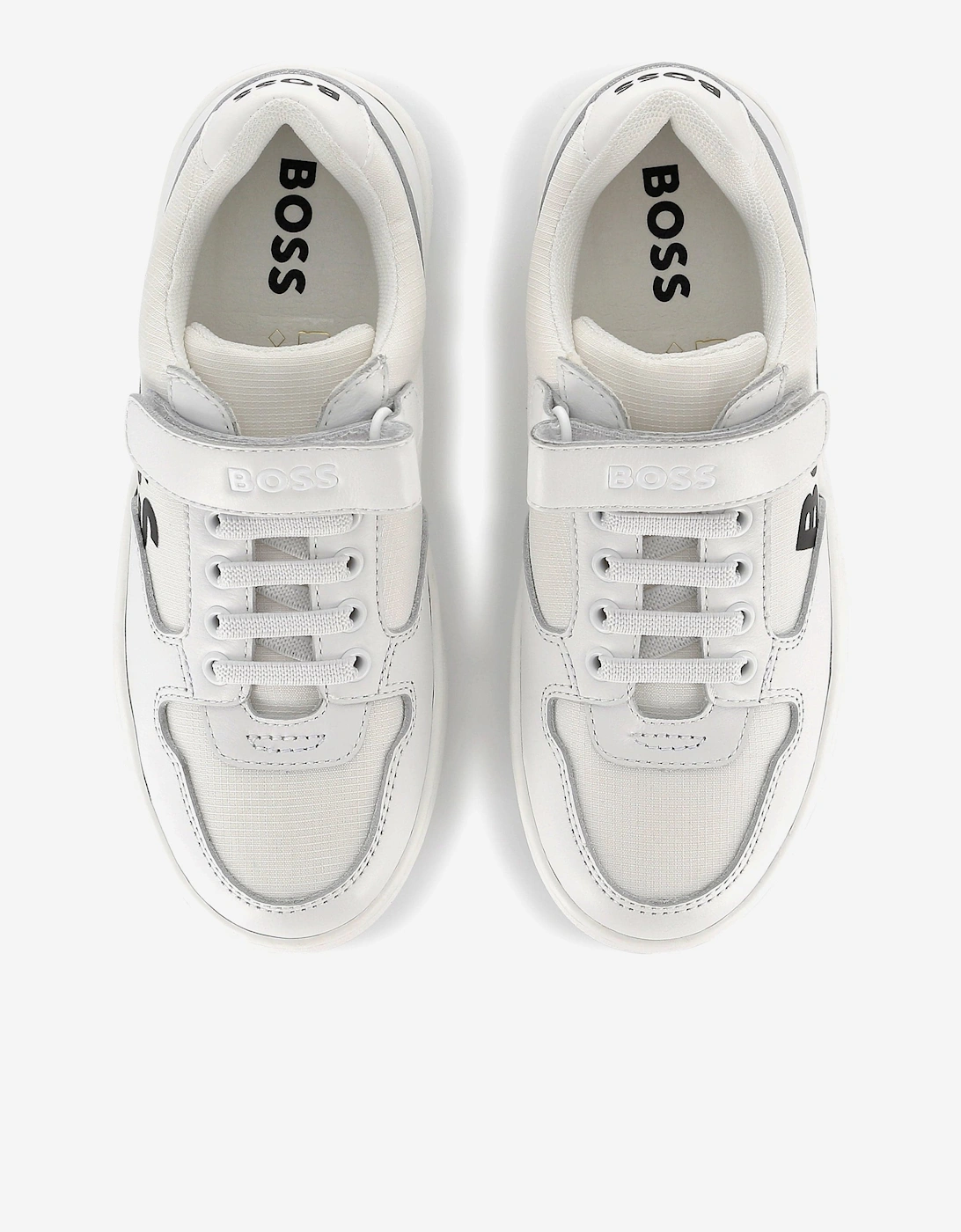 BOSS Boys Logo Trainers in White