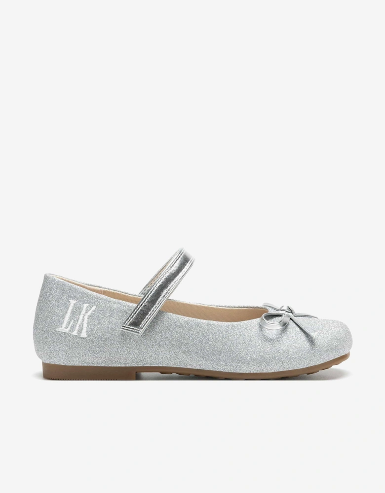 Girls Erica Ballerina Shoes in Silver