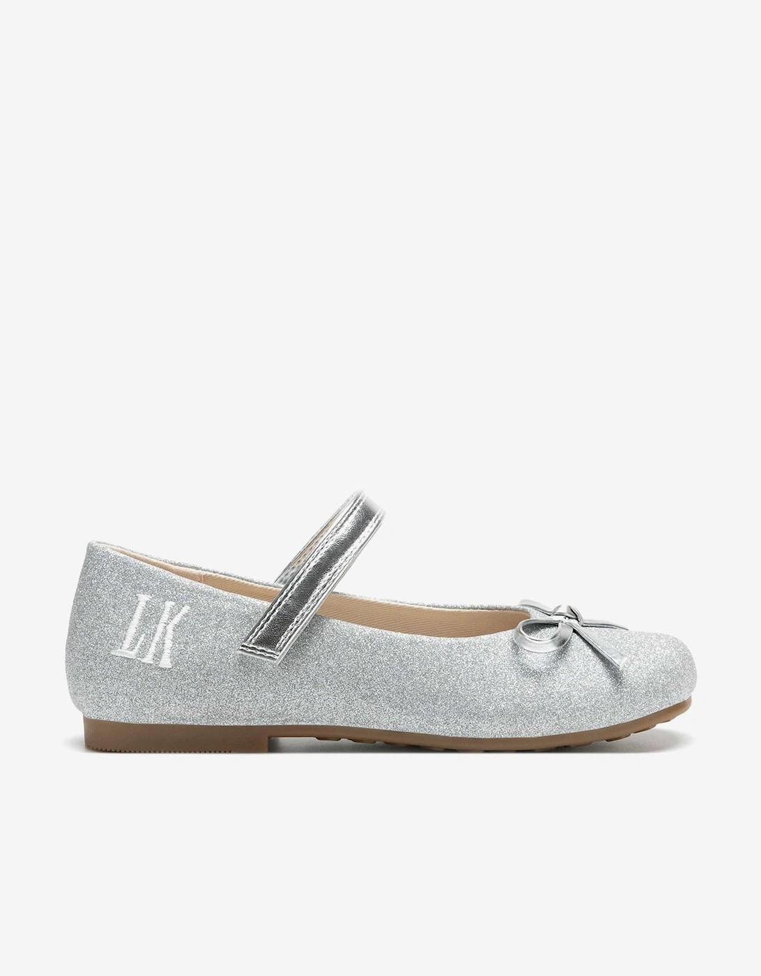 Girls Erica Ballerina Shoes in Silver, 5 of 4