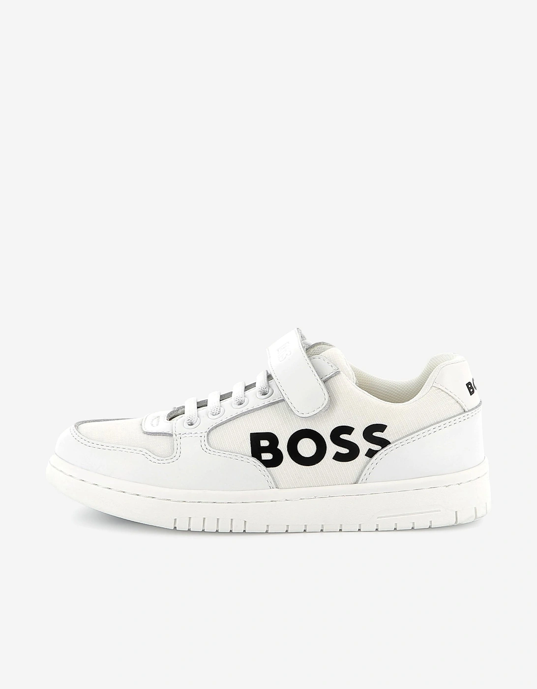 BOSS Boys Logo Trainers in White