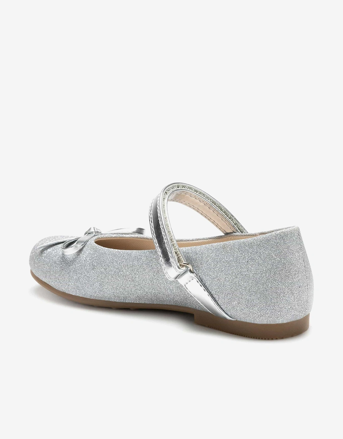 Girls Erica Ballerina Shoes in Silver