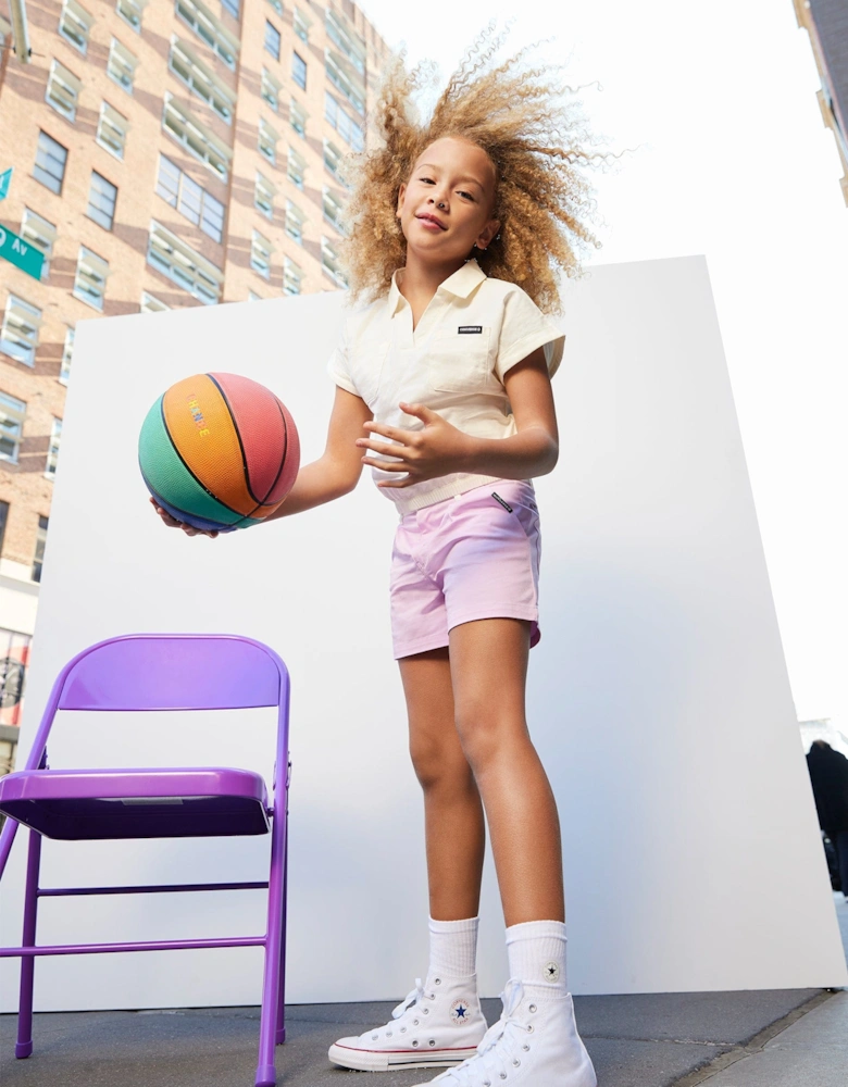 Girls Colourblock Woven Shorts in Purple