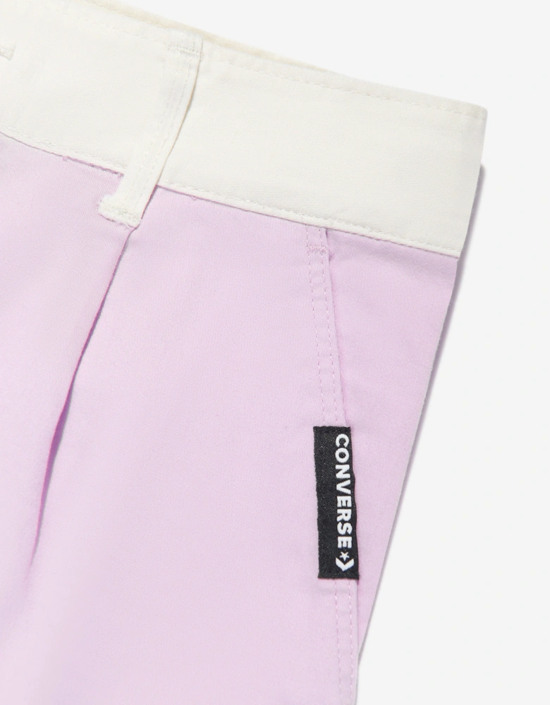 Girls Colourblock Woven Shorts in Purple