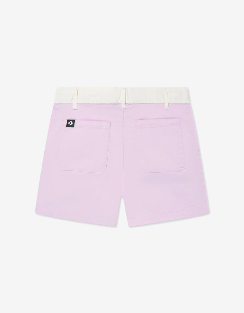 Girls Colourblock Woven Shorts in Purple