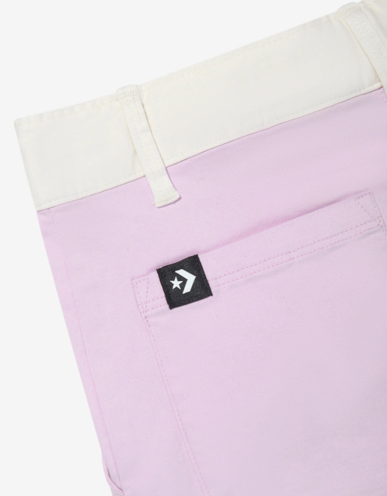 Girls Colourblock Woven Shorts in Purple