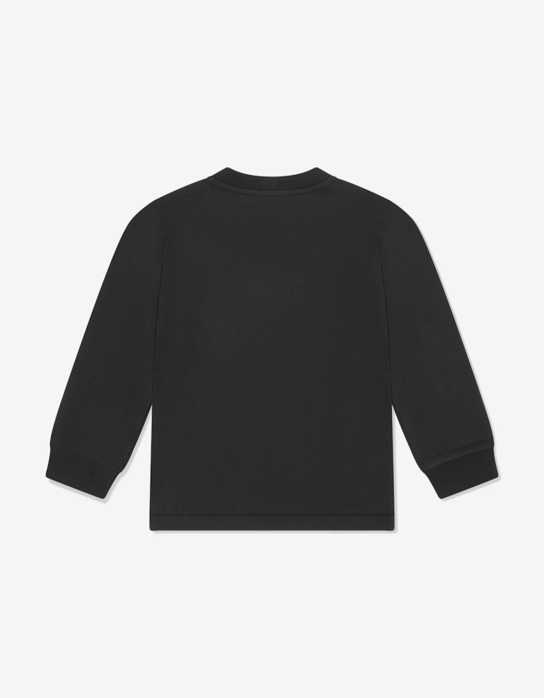 Boys Long Sleeve Logo T-Shirt in Black