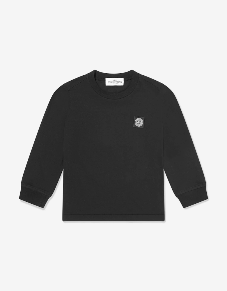Boys Long Sleeve Logo T-Shirt in Black