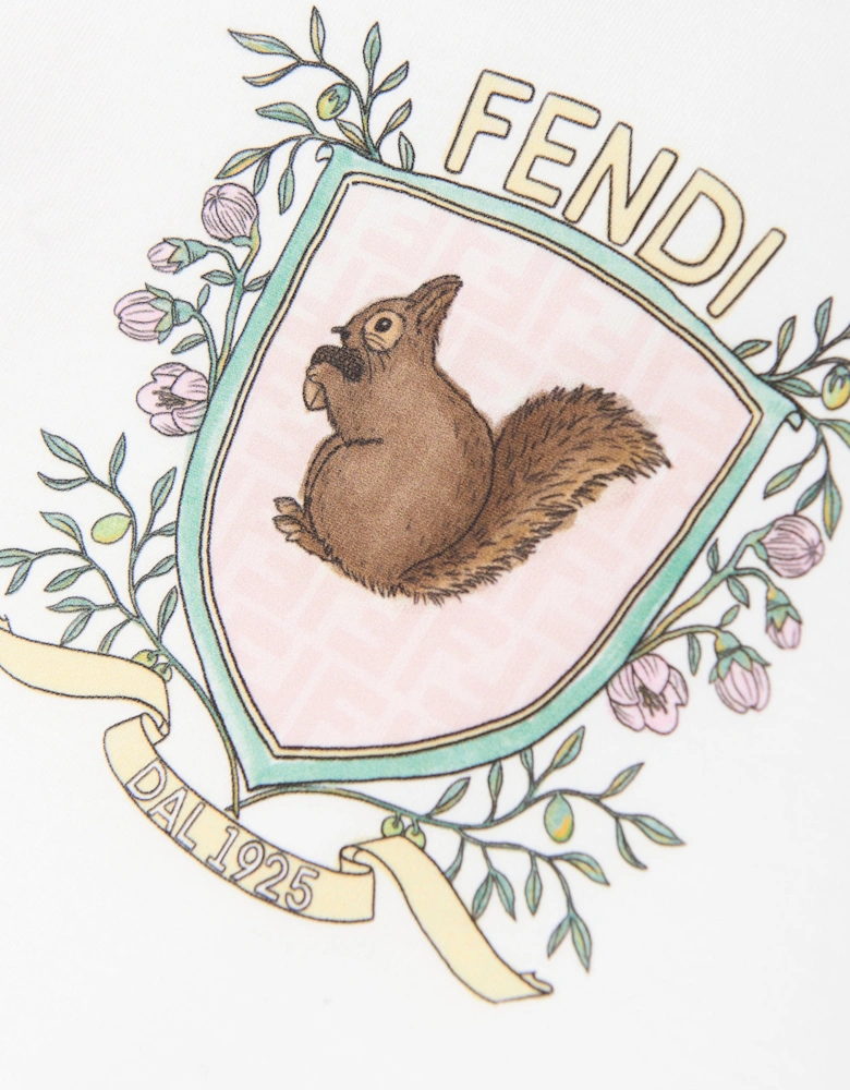 Baby Girls Squirrel T-Shirt in White