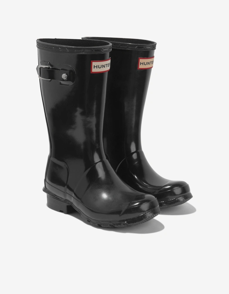 Kids Original Gloss Wellington Boots in Black