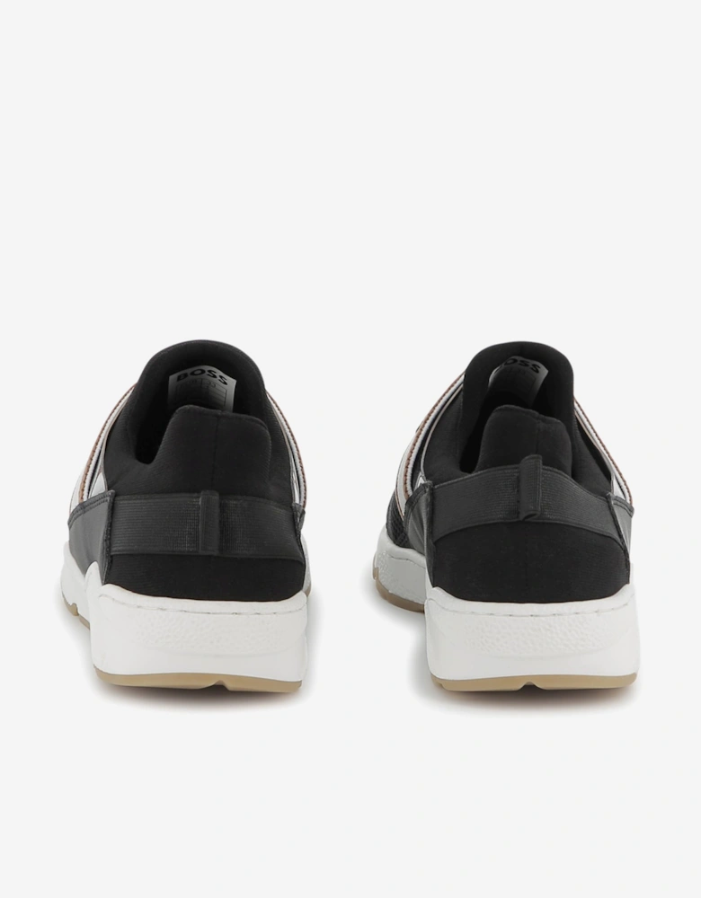 BOSS Boys Logo Trainers in Black